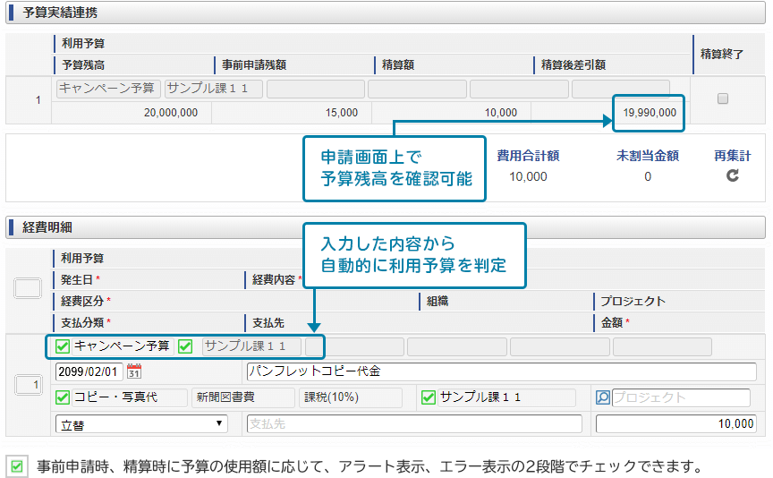 皆伝!ワークフローの経費精算申請画面